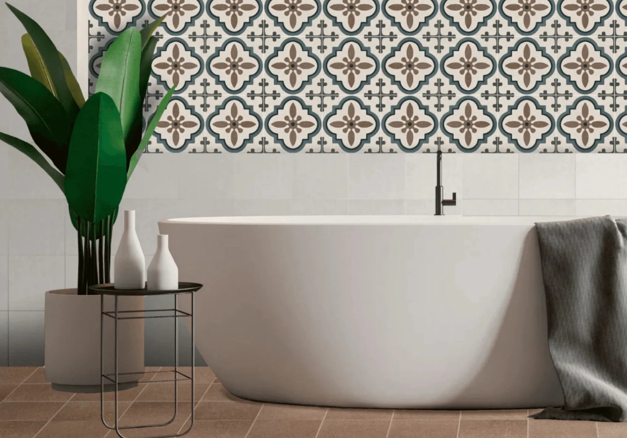 suelo hidráulico antiguo de decoración en baños