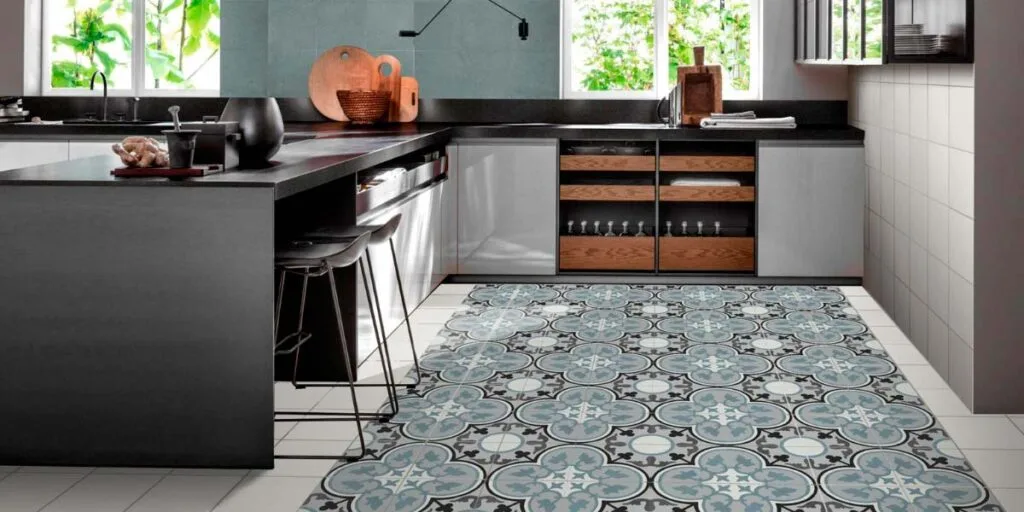 azulejo hidráulico en cocinas