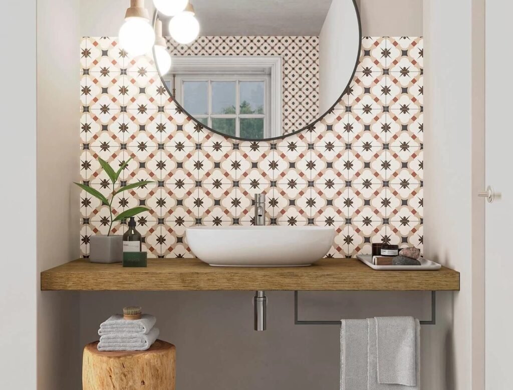 baldosas hidráulicas con figuras para baños y duchas