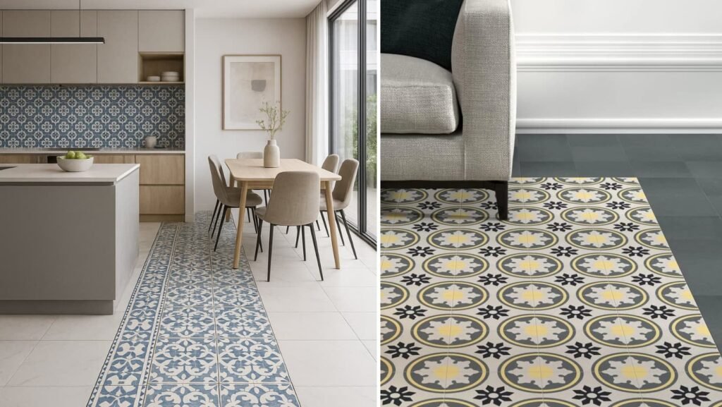 Suelos porcelánicos con suelos hidráulicos