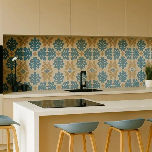 Cocina decorada con baldosas hidráulicas ANTCTILES
