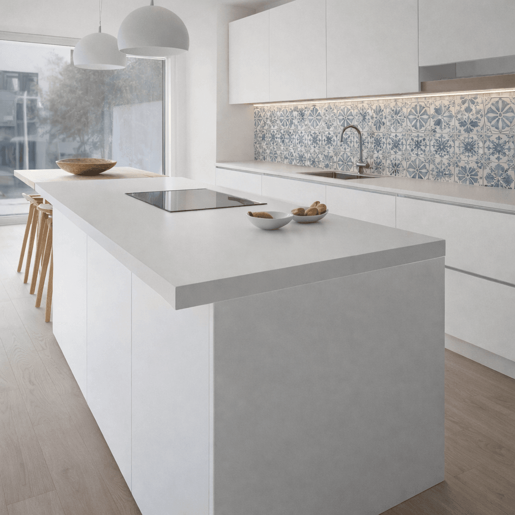 baldosa blanca cocina moderna